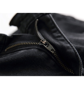 Ropa de calle para hombre, pantalones de moda, pantalones vaqueros ajustados, pantalones vaqueros con bolsillos de parche para hombre, pantalones vaqueros negros rotos de calle - Product Image 3