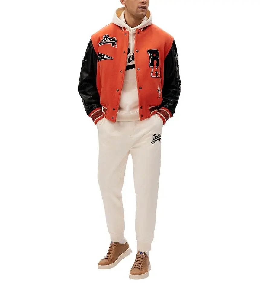 사용자 정의 로고 인쇄 긴 소매 남성용 레터맨 재킷 일반 빈 대표팀 야구 재킷
