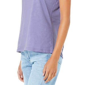 Airlume – T-Shirt à manches courtes pour femme, 100% en coton peigné et à anneaux, simple, 4.2 oz, lavande foncée, Jersey décontracté - Product Image 5
