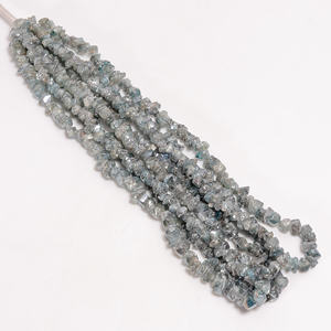 Cuentas de circón azul, cuentas de piedras preciosas en bruto de circón azul recubierto, cuentas de fantasía en bruto de circón, cuentas de piedras preciosas de circón para la fabricación de joyas - Product Image 1