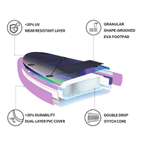 Planche de SUP gonflable de 11'6'' ultra-légère de 8,5 kg, planche de paddle gonflable avec sangles de transport/tapis EVA, capacité de 155 kg pour le surf et la pêche