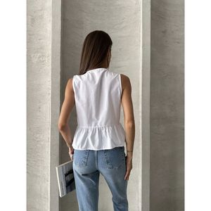 Chemisiers et Blouses pour Femmes Topshow, Design à nouer devant, Blanc, Vente en gros - Product Image 1
