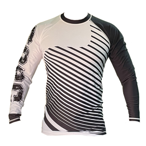 Rashguard de entrenamiento de manga larga BJJ, diseño personalizado, camisetas deportivas Unisex y ropa de gimnasio, Spandex/poliéster, estampado de transferencia de calor - Product Image 1