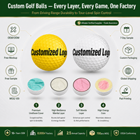 Balles de golf en uréthane PU personnalisées avec logo, lot de 3, faible rotation du driver, contrôle élevé sur le green, OEM ODM pour cadeaux d'entreprise et événements