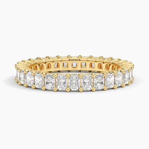 Elegante forma Rediant Lab Grown Eternity Ring 925 Plata cuatro puntas ajuste clásico boda banda para mujeres regalos de estilo de lujo - Product Image 3