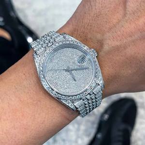 SM Jewels 41mm Montre Mécanique Analogique Glacé Moissanite Diamant Ensemble Personnalisé Hip Hop Style Bracelet En Acier Inoxydable Verre De Luxe - Product Image 4