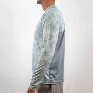 Sublimación personalizada Camisa de pesca de manga larga para hombres Protección UV UPF 50 Secado rápido Transpirable 100% Poliéster Diseño de color sólido - Product Image 6