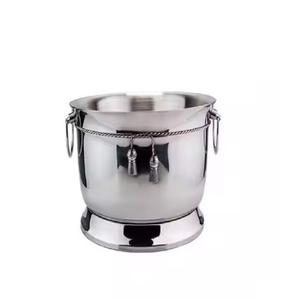 Seau à glace avec poignées Portable haute exigence métal aluminium seaux à glace brillant attrayant fini vente chaude - Product Image 6