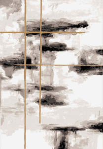 Tapis tissé artisanal Heritagea, en PP thermosoudé, PES 604K points, 2250 g/m², poils de 11 mm, tons neutres, coloré, turc, lavable - Product Image 4