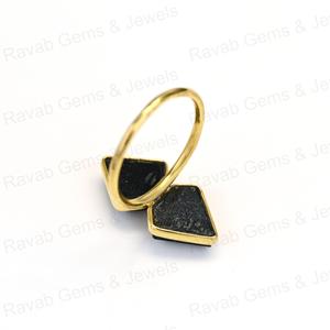 Anillo fino de gran calidad para mujer, Plata de Ley 925 sólida, oro de 18 quilates, relleno de ónix negro Natural, ajuste de bisel de 10x14mm, bisel de 10x14mm - Product Image 4