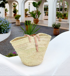 Sac de marché en paille avec poignées courtes en cuir Sac en corde de papier tissé Sacs de plage en macramé au crochet directement du fournisseur indien - Product Image 2