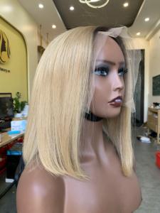 Perruques BLONDES de qualité en cheveux vierges Remy vietnamiens, lisses, avec dentelle transparente - Product Image 1