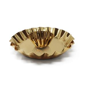 Bol de service en acier inoxydable à pointillés de conception de bordure de vague martelée de style unique personnalisé durable pour la table de dîner de dessert - Product Image 4