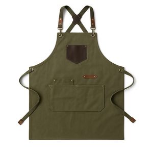 Delantal de Cuero y Lona con Múltiples Bolsillos y Logotipo Personalizado para Camareros en Restaurantes y Bares - Product Image 1
