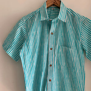 Camisa de media manga de algodón con estampado de rayas de fabricante indio para hombre, camisa de manga corta al por mayor para él, cantidad de ropa para hombre - Product Image 1