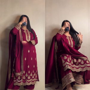 Traje de diseño Palazzo con bordado elegante conjunto étnico listo para mujer perfecto para fiesta aspecto festivo tradicional - Product Image 1