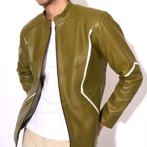 Chaqueta de invierno para hombre de diseño personalizado Color sólido Piel de vaca Cuello levantado Ropa de calle - Product Image 1