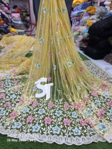 Multihilo de calidad de exportación con ancho de tela de red de secuencia 56 pulgadas Tela de red de diseñador disponible en cantidad a granel - Product Image 5