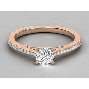 Bague solitaire en or 14 carats pour femmes avec diamant de laboratoire - Product Image 6