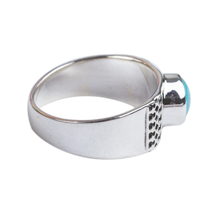 Elegant Turquoise Sterling Silver <b>Wrap</b> Ring Handmade Romantic Fancy Jewelry As a Unique Christian <b>Gift</b> for Her Parties - Product Image 2