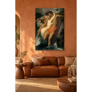 Fida Frederic Leighton Le Pêcheur et la Sirène, la sirène embrassant le pêcheur, impression sur toile - Product Image 2