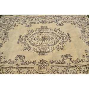 Alfombra turca vintage clásica beige marrón 6,6 X 9.4ft diseño de retazos Imitación Piel de conejo látex rectangular alfombras de noche para el hogar - Product Image 5