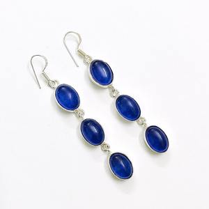 ต่างหูหินอเวนเจอรีนสีฟ้าแบบหลายชั้น925เครื่องประดับคริสตัลโบฮีเมียนแบบห้อยชุบเงินของขวัญแบบลวดสำหรับเธอ - Product Image 5
