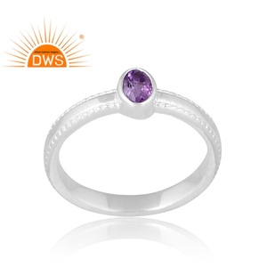 Nuevo diseño elegante 925 anillo de piedras preciosas de amatista Natural de plata para mujer joyería personalizada para mujer regalo para ella - Product Image 1