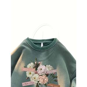 Sweat-shirt Homme Imprimé Fleur Col Ras Du Cou Thermique Respirant Surdimensionné Coupe-Vent Pull Manches Longues Sweat Top - Product Image 5