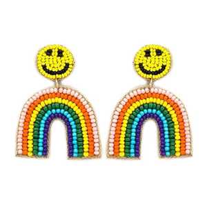 2025 recién llegados pendientes de Color azul cielo con diseño de pez para mujer, cuentas de semillas hechas a mano, declaración de profesor, pendiente de cuentas preciosas - Product Image 3