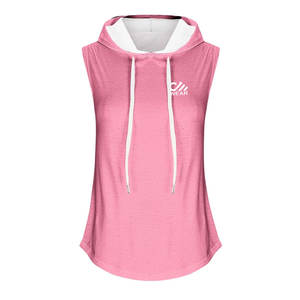 Sweat-shirt pull sans manches respirant à la mode pour femmes, sweat à capuche avec logo personnalisé en violet avec coupe ajustée - Product Image 5