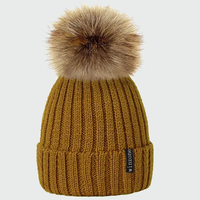 Bonnet d'hiver tricoté 100 % acrylique personnalisé pour enfants avec logo brodé, pompon réglable, accessoire de voyage toutes saisons