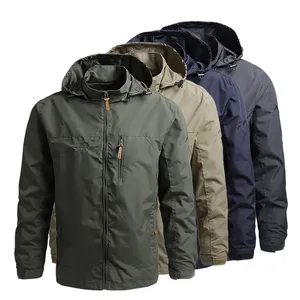 Veste coupe-vent personnalisée en polyester Veste coupe-vent lourde à demi-fermeture éclair pour hommes Veste d'hiver - Product Image 2