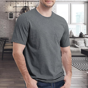2025 nouveau Design Anti-âge 100% coton Slim Fit poche T-Shirts pour hommes tricoté tissu confortable élégant chemise - Product Image 1
