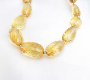 Cuarzo Amarillo Facetado, Gema Natural para la Elaboración de Joyería Fina, Collar - Product Image 1