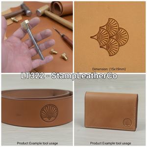 LT322 Tampon en cuir géométrique en forme d'éventail 15x15mm (7/12 \ "X 7/12 \") pour l'artisanat du cuir - Product Image 1
