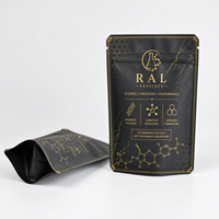Pochette cosmétique personnalisée imprimée, sac d'emballage pour peptides de qualité alimentaire, sac refermable mat avec fermeture éclair, sac médical en Mylar 10ml 20ml