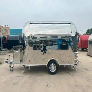 Remolque de comida remolcable de acero inoxidable totalmente equipado camión de comida rápida para perros calientes y helados con cocina completa a la venta en Europa - Product Image 4