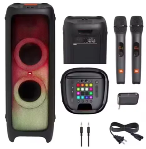 ลำโพงบลูทูธพกพาพร้อมไฟ RGB ระบบคาราโอเกะไร้สาย ไมโครโฟนคู่ ลำโพงเสียงดังสำหรับใช้งานกลางแจ้ง - Product Image 1
