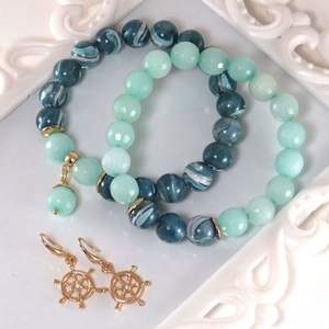 Bracelet perlé en résine Style ange océan Luxe Accents de cristal étincelants - Product Image 5