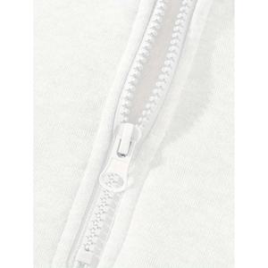 Sudadera con capucha de cierre de cremallera de un cuarto, color blanco puro, de peso pesado para hombre, y pantalones deportivos de pierna ancha con cordón a juego, marca privada OEM Trackstar - Product Image 4