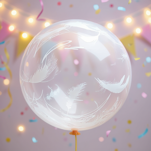 Globos de Fiesta con Plumas y Burbujas de 45cm, Bolsa de 12 Unidades - Product Image 3