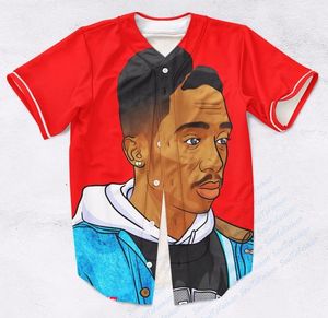 Maillots de baseball en polyester imprimés personnalisés, vêtements de sport grande taille avec soie imprimée - Product Image 3