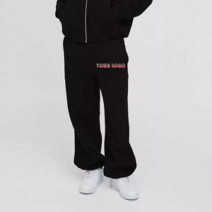 2025 recién llegado estilo Hip hop Color sólido lavado pantalones de chándal pierna ancha de gran tamaño pierna recta ropa de gimnasio pantalones de hombre - Product Image 5