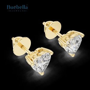 Hop Selling 925 Sterling 18K Gold Plated Silver Full Heart Diamond Earring Joyería clásica para mujeres - Product Image 5