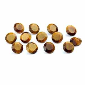 Piedras de ojo de tigre naturales sueltas, tamaños de corte facetado redondo de 3mm a 10mm para joyería personalizada con piedra preciosa turquesa en corte ovalado - Product Image 1