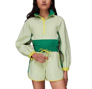 เสื้อแจ็กเก็ตกันลมของผู้หญิงเสื้อแจ็คเก็ตผ้าโพลีเอสเตอร์แบบย่นไนลอนเสื้อกีฬาแบบเย็บปะต่อหลากสี - Product Image 6