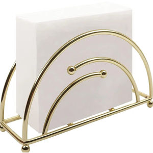 Elegante servilletero de acero inoxidable pulido dorado con diseño hecho a mano, perfecto para vajilla elegante y decoración de comedor - Product Image 2