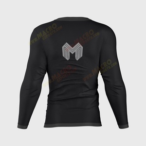 Rashguards à manches longues de compression MMA BJJ imprimés numériquement, polyester/spandex 220 g/m², ultra-absorbant, performance d'entraînement - Product Image 3