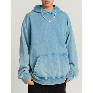 Sudadera con capucha lavada con ácido para hombre hecha a medida al por mayor con impresión de logotipo de diseño personalizado sudaderas con capucha lavadas con ácido transpirables de secado rápido para hombre - Product Image 4